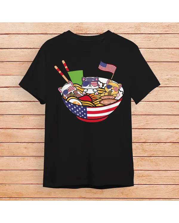 Ramen Cat Kawaii Anime Japanese Kawaii Neko T-Shirt